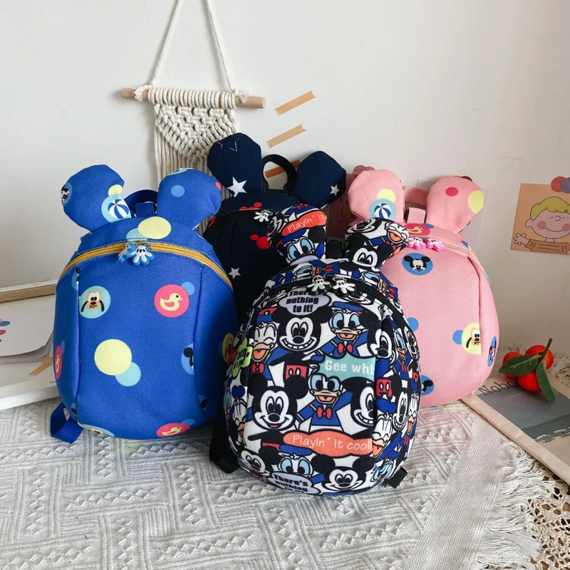 

New Disney Mickey Minnie Mouse Shoulder Bag Children'S Backpack Cute Anti-Lost Kindergarten Boy Girl Backpack Primary Schoolbag