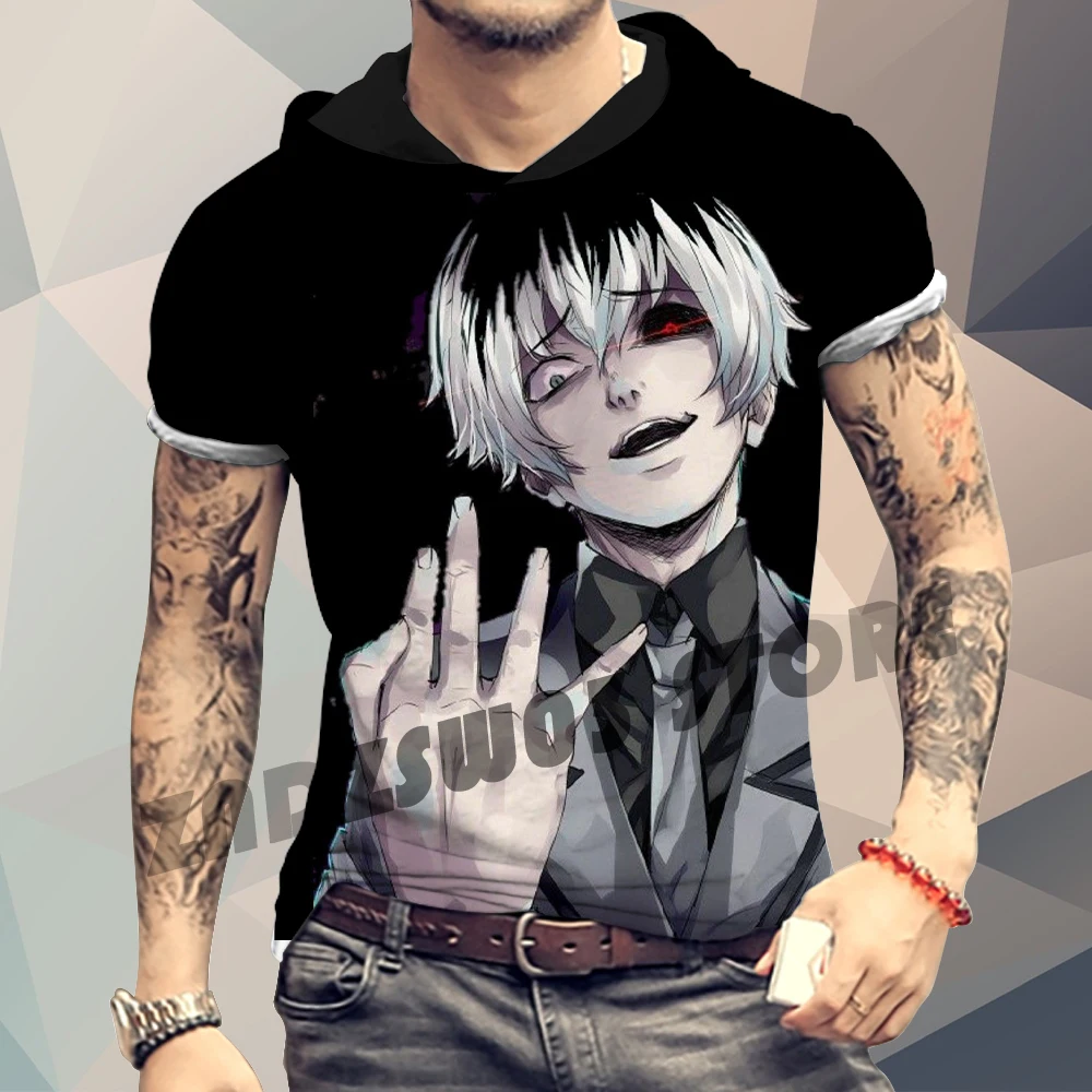 High Quality Summer Men's Hoodie T-Shirt Harajuku Style Anime Tokyo Ghoul 3D Printing Thin Short Sleeve Hoodie Hip Hop Tops
High Quality Summer Men's Hoodie T-Shirt Harajuku Style Anime Tokyo Ghoul 3D Printing Thin Short Sleeve Hoodie Hip Hop Tops