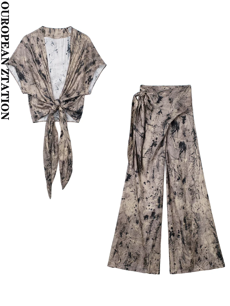 PAILETE Women 2023 fashion with tie printed multiway surplice top or high-waist printed pareo trousers two pieces sets mujer
PAILETE Women 2023 fashion with tie printed multiway surplice top or high-waist printed pareo trousers two pieces sets mujer