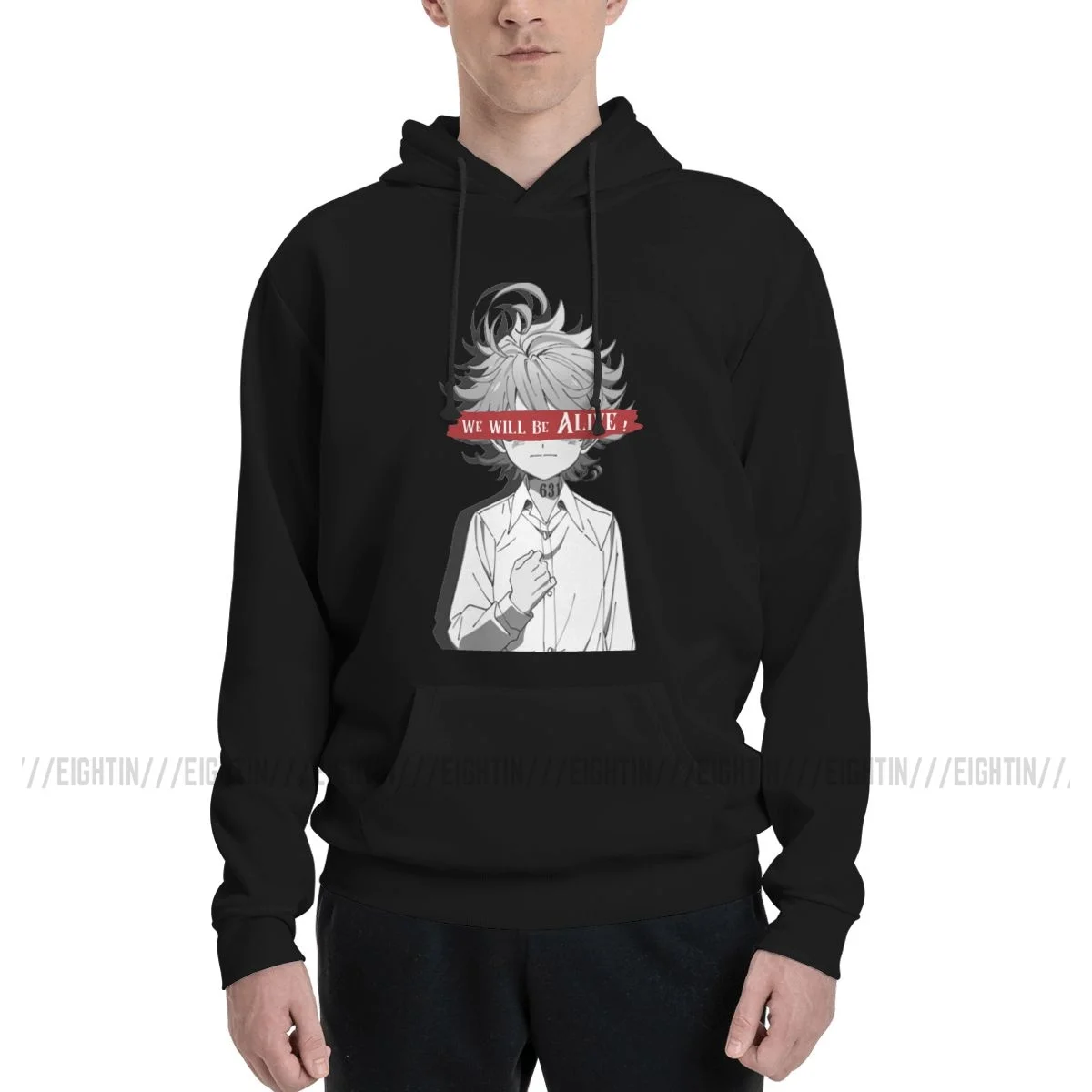 Hip-hop Hoodies Thin Fleece Sweatshirt Men's We Will Be Alive The Promised Neverland Emma Hooded Sweatshirt Design Pullovers 
Hip-hop Hoodies Thin Fleece Sweatshirt Men's We Will Be Alive The Promised Neverland Emma Hooded Sweatshirt Design Pullovers