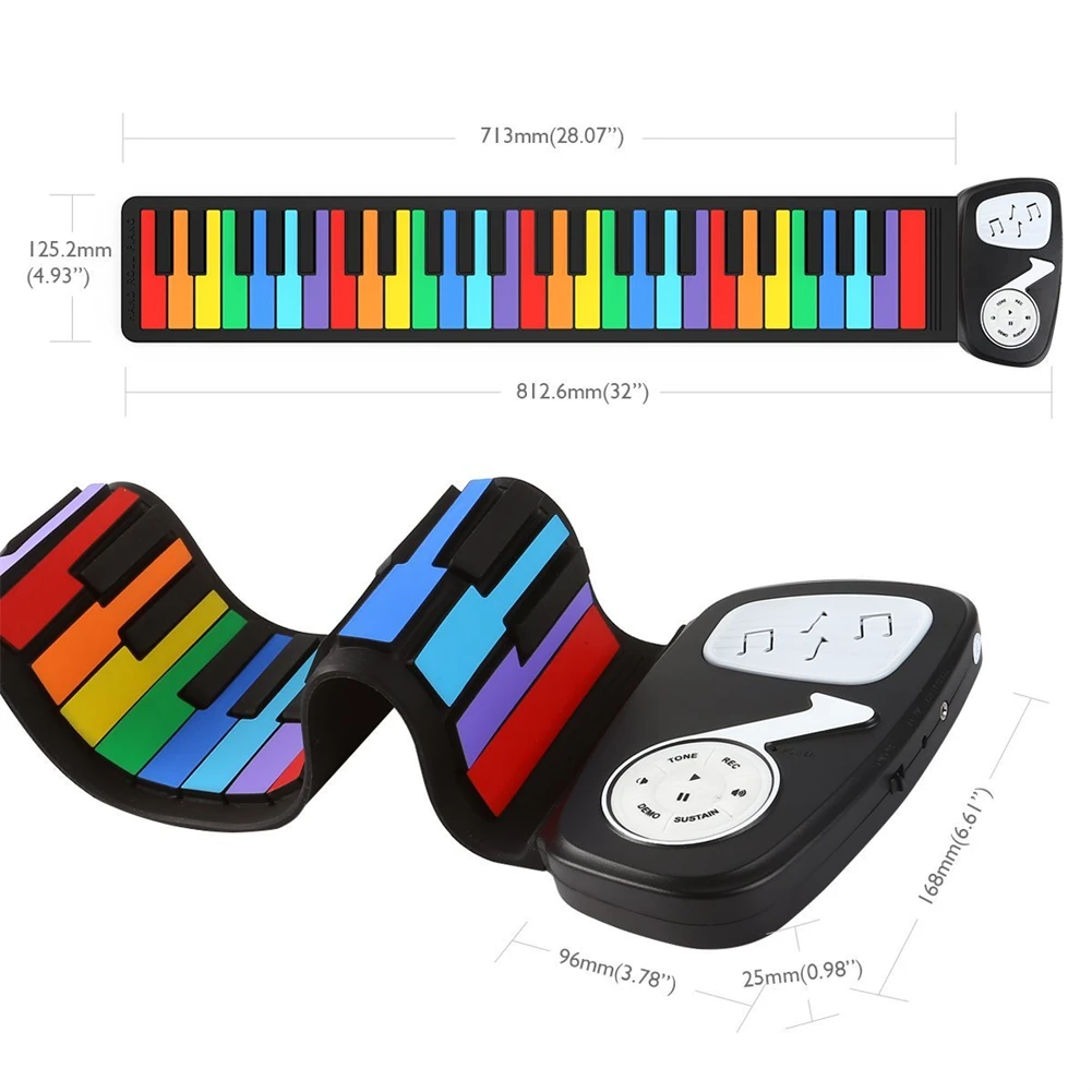 49 Keys Foldable Roll Up Electronic Piano Soft Keyboard Musical Gifts For Kids USB Power Cable Built-in Speaker Instrument
49 Keys Foldable Roll Up Electronic Piano Soft Keyboard Musical Gifts For Kids USB Power Cable Built-in Speaker Instrument