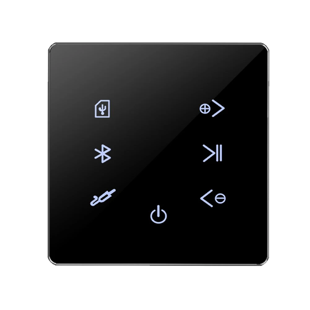 

Bluetooth усилитель в стене USB SD карта музыкальная панель для умного дома фоновая аудиосистема стерео для отеля ресторана (черный)