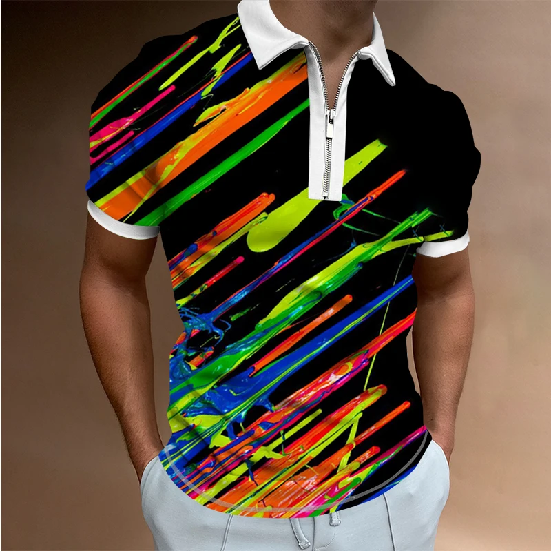 Summer Polo Shirt 3D Colored Lines Printing Short Sleeve Tee Top Fashion Casual Streetwear Classic High Quality Slim Fit Mens
Summer Polo Shirt 3D Colored Lines Printing Short Sleeve Tee Top Fashion Casual Streetwear Classic High Quality Slim Fit Mens