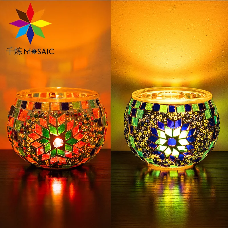 Mosaic Glass Candlestick Home Candlelight Dinner Candle Bowl Holders Ornament Romantic Wedding Decoration Valentines Decor
Mosaic Glass Candlestick Home Candlelight Dinner Candle Bowl Holders Ornament Romantic Wedding Decoration Valentines Decor