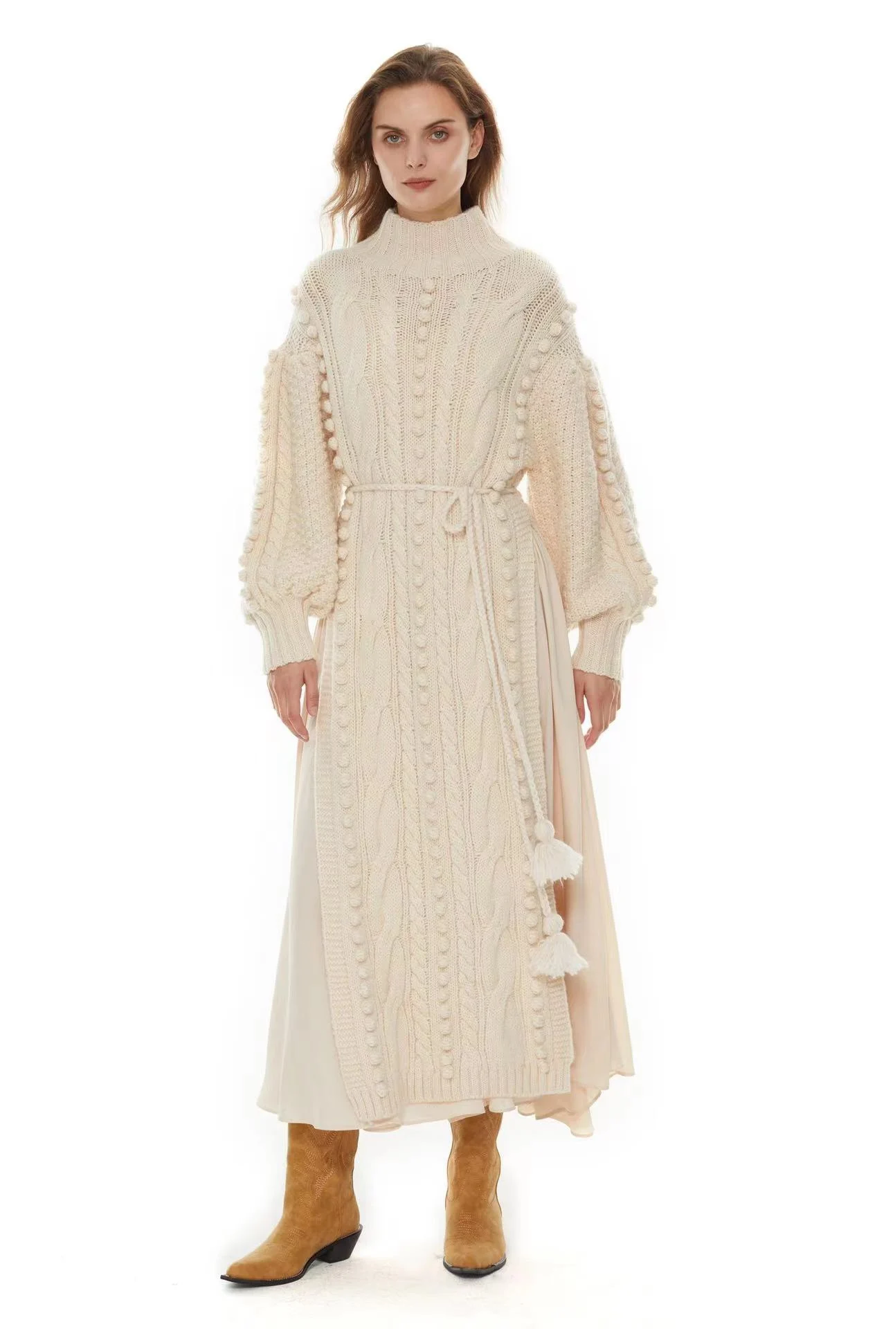 Autumn Winter New Collection 2022 Top Quality Side Slit Turtleneck Knit Dress with Separate Camisole Inside
Autumn Winter New Collection 2022 Top Quality Side Slit Turtleneck Knit Dress with Separate Camisole Inside