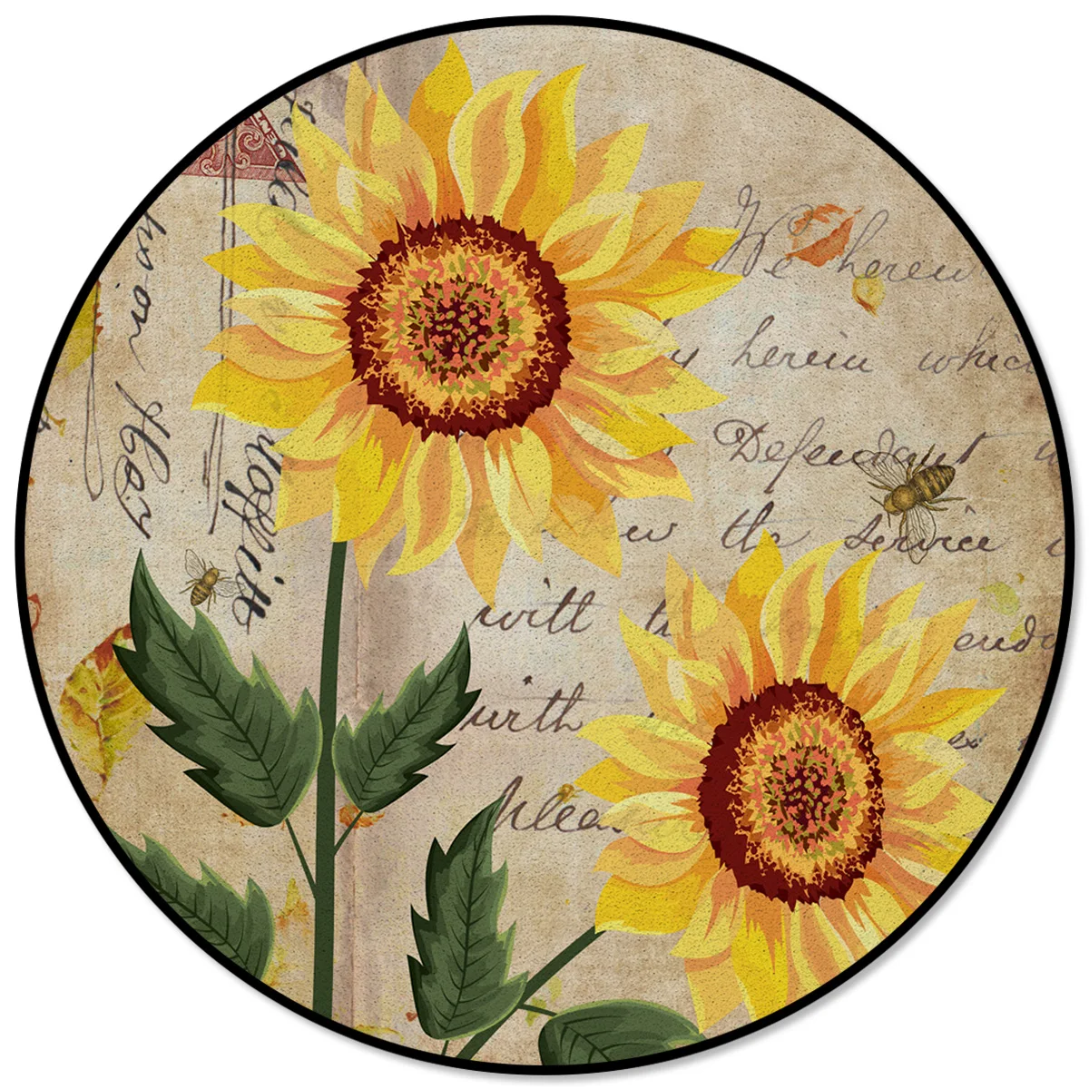 Retro Shabby Sunflower Rugs And Carpets For Home Living Room Round Rug For Children Rooms Non-slip
Retro Shabby Sunflower Rugs And Carpets For Home Living Room Round Rug For Children Rooms Non-slip