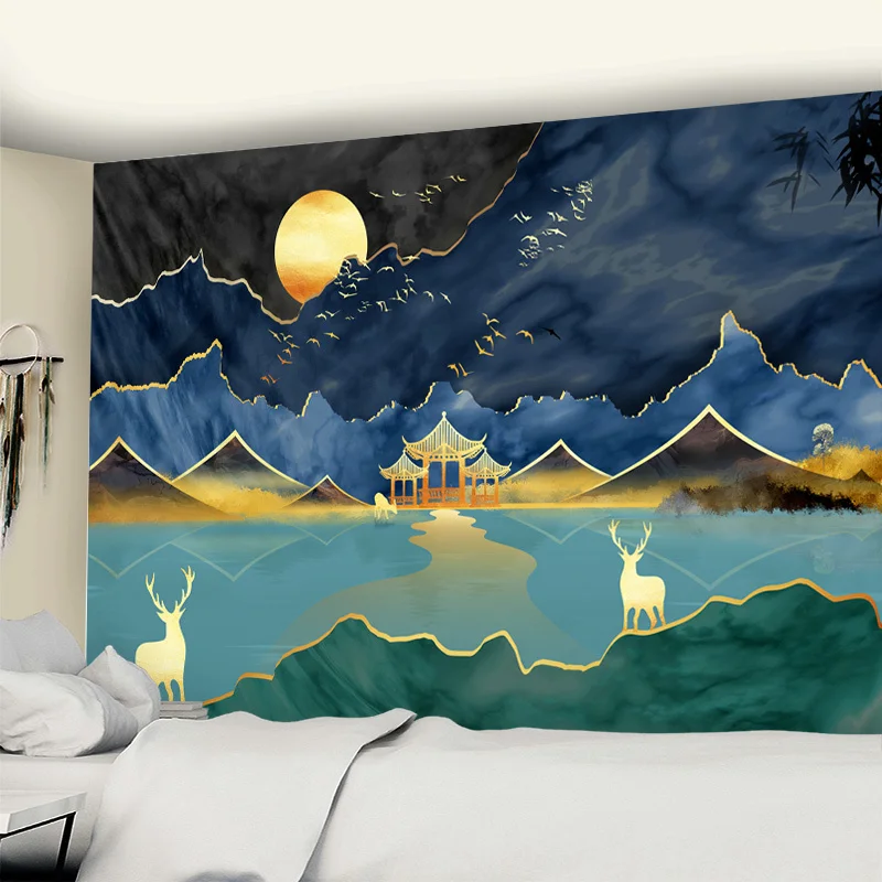 Ink painting landscape wall tapestry mountain night room wall hanging tapestry home decoration tablecloth tapestry
Ink painting landscape wall tapestry mountain night room wall hanging tapestry home decoration tablecloth tapestry