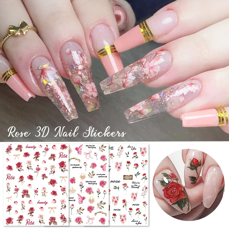 1Pc Flower Nail Stickers Rose 3D Leaves Self Adhesive Transfer Sliders Wraps Manicures Foils DIY Decorations
1Pc Flower Nail Stickers Rose 3D Leaves Self Adhesive Transfer Sliders Wraps Manicures Foils DIY Decorations
