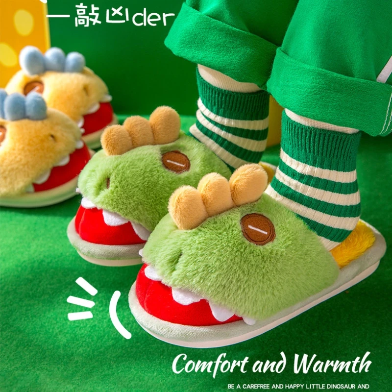 Winter dinosaur Children's Cotton Slippers Boys Indoor Home Fun Cartoon Cute Warm External Wearing Baby Plush PVC Slippers Girls 
Winter dinosaur Children's Cotton Slippers Boys Indoor Home Fun Cartoon Cute Warm External Wearing Baby Plush PVC Slippers Girls