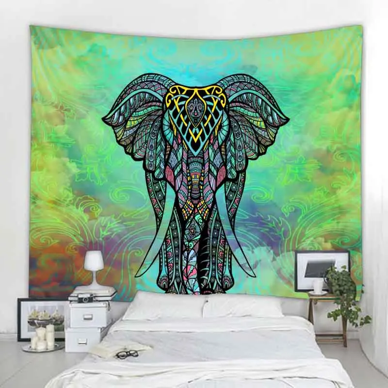 

Fantasy elephant mandala tapestry aesthetics room decoration wall hanging bohemian hippie home wall decoration yoga mat