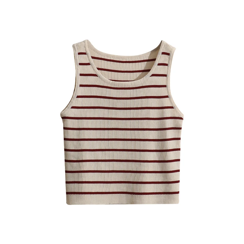 Striped Inside and Outside Small Vest for Women in Summer New Slim Knit Suspender Top
Striped Inside and Outside Small Vest for Women in Summer New Slim Knit Suspender Top