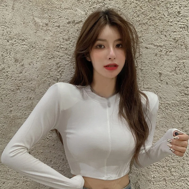 Женские однотонные базовые Топы с длинным рукавом, Женская облегающая футболка, модный кроп-топ, футболка, женская модная Сексуальная Повсе...
Женские однотонные базовые Топы с длинным рукавом, Женская облегающая футболка, модный кроп-топ, футболка, женская модная Сексуальная Повсе...