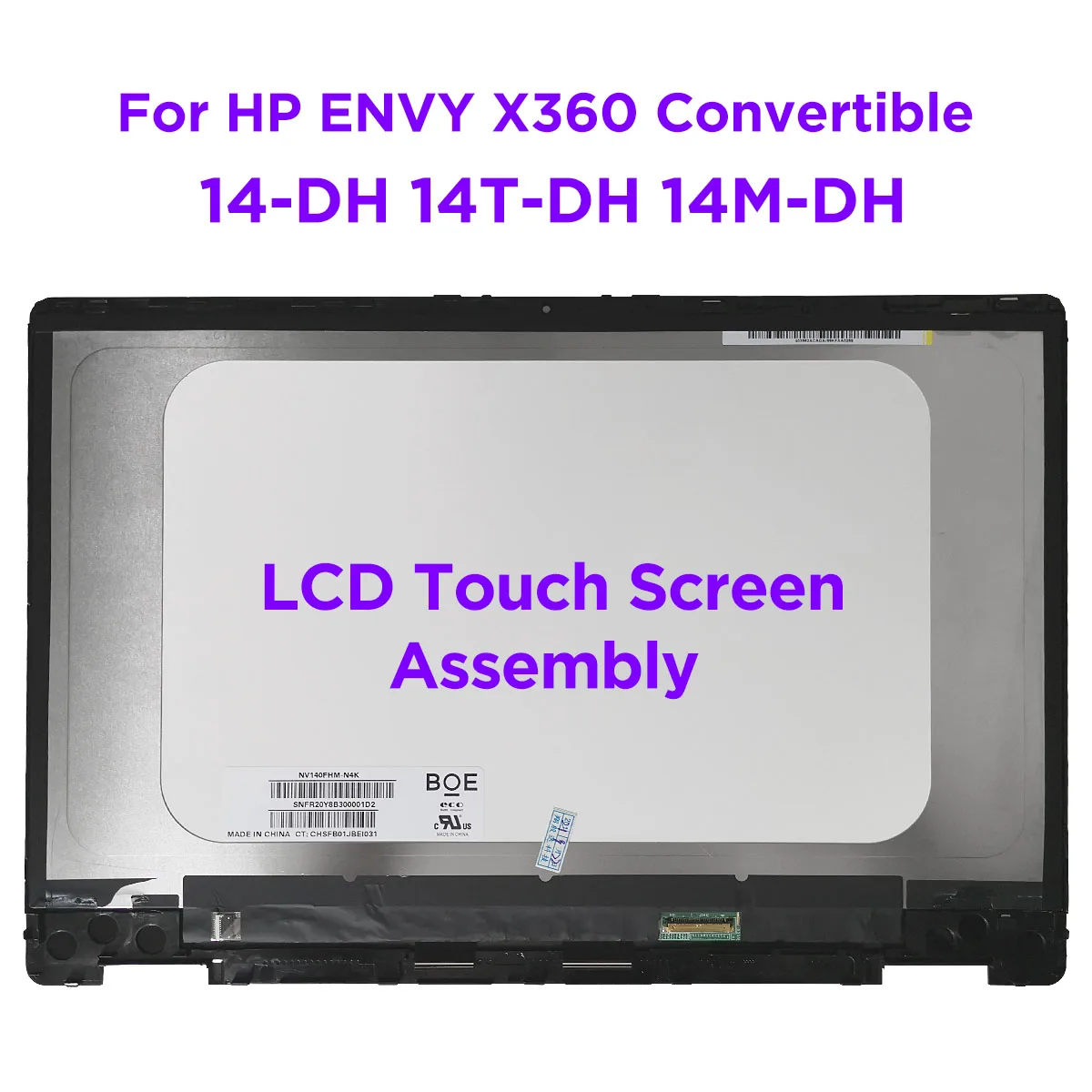 

14.0" LCD Touch Screen Digitizer Assembly For HP Pavilion x360 Convertible 14-dh 14M-dh00 14T-dh100 With Frame FHD LED Display
