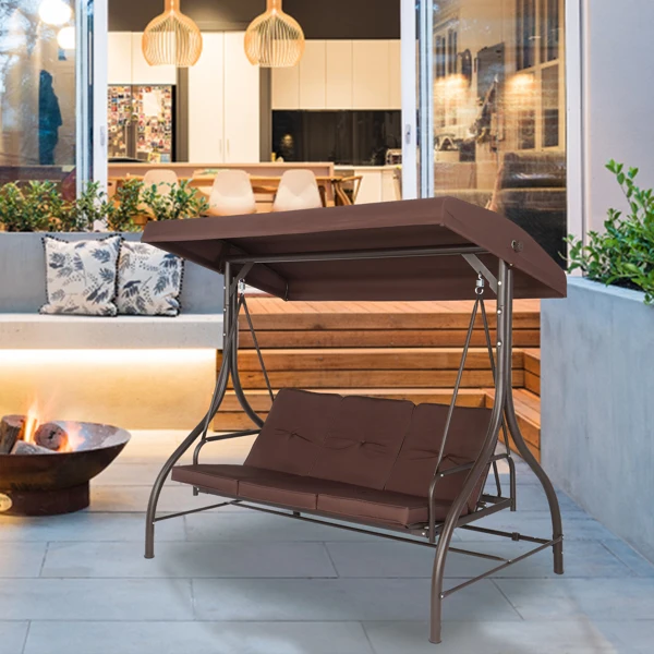 194*120*173cm Load Bearing With Canopy 3pcs Upholstered Courtyard Iron Swing
194*120*173cm Load Bearing With Canopy 3pcs Upholstered Courtyard Iron Swing