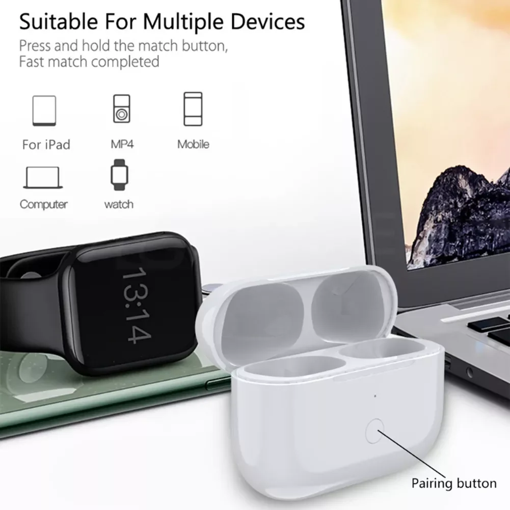 Replacement Wireless Charging Case Box for Airpods Pro Bluetooth Earphone 660mAh Battery Charger Case Pairing Pop-ups Windows
Replacement Wireless Charging Case Box for Airpods Pro Bluetooth Earphone 660mAh Battery Charger Case Pairing Pop-ups Windows