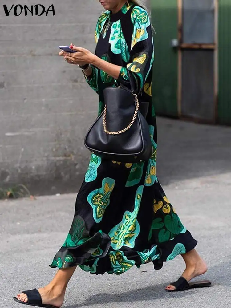 VONDA Summer Sundress 2022 Bohemian Women Beach Loose Floral Print Maxi Dress Bohemian Casual Long Sleeve Party Robe Femme
VONDA Summer Sundress 2022 Bohemian Women Beach Loose Floral Print Maxi Dress Bohemian Casual Long Sleeve Party Robe Femme