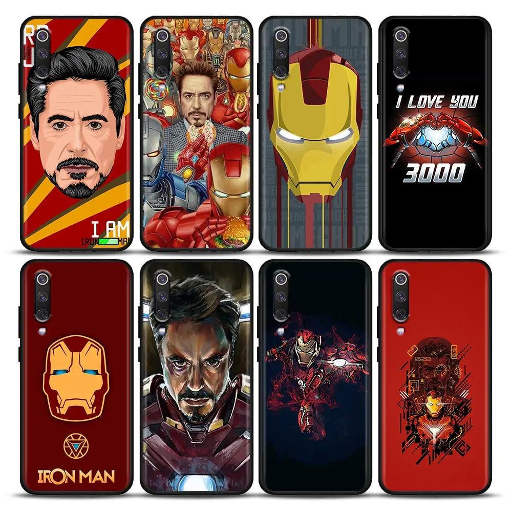 

Marvel Iron Man Comics Phone Case For Xiaomi Mi A2 8 9 SE 9T 10 10T 10S CC9 E Note 10 Lite Pro 5G Redmi Black Cover Fundas Coque