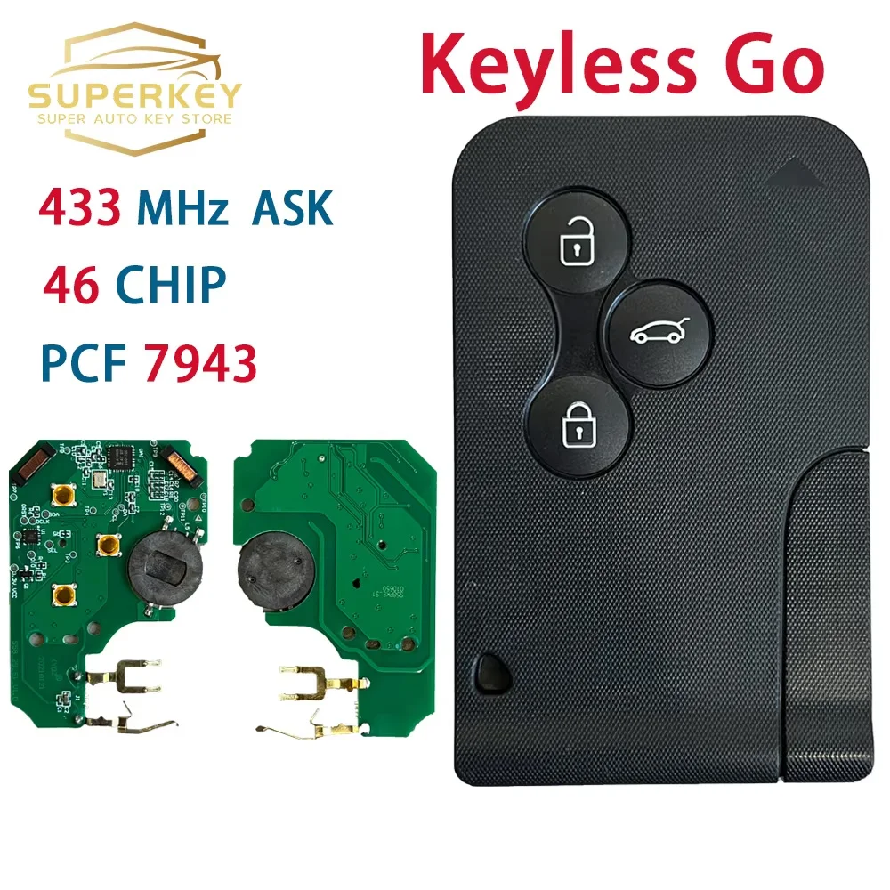 Superkey 3 кнопки Keyless Go Key Card 433 МГц PCF7943 46 чип для Renault 2003-2008 Megane II Scenic II Grand Scenic II
Superkey 3 кнопки Keyless Go Key Card 433 МГц PCF7943 46 чип для Renault 2003-2008 Megane II Scenic II Grand Scenic II