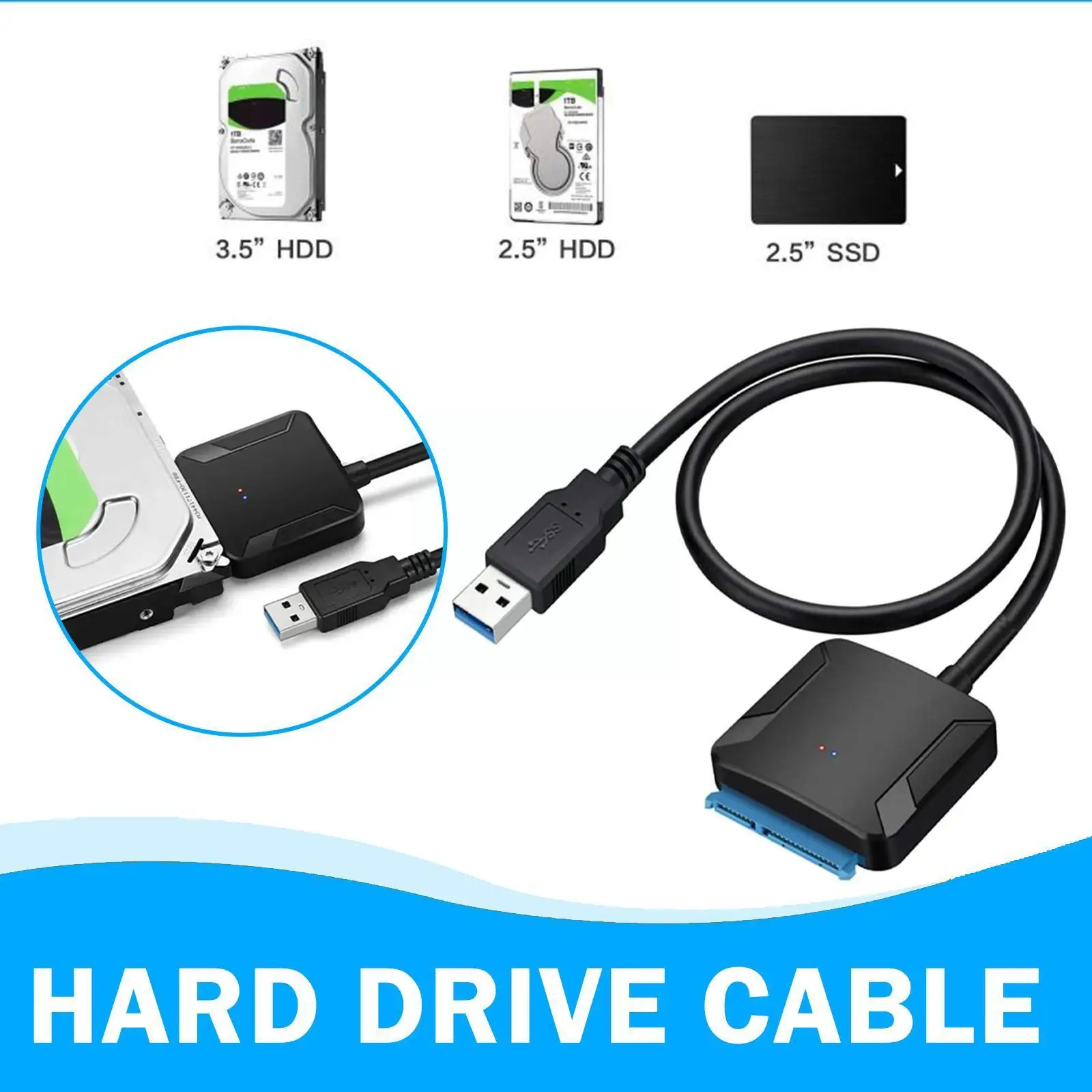 SATA To USB 3.0 Adapter Cable Hard Drive Adapter Cable Drive Connector SSD State Reader Cable Inch 2.5/3.5 S9B3
SATA To USB 3.0 Adapter Cable Hard Drive Adapter Cable Drive Connector SSD State Reader Cable Inch 2.5/3.5 S9B3