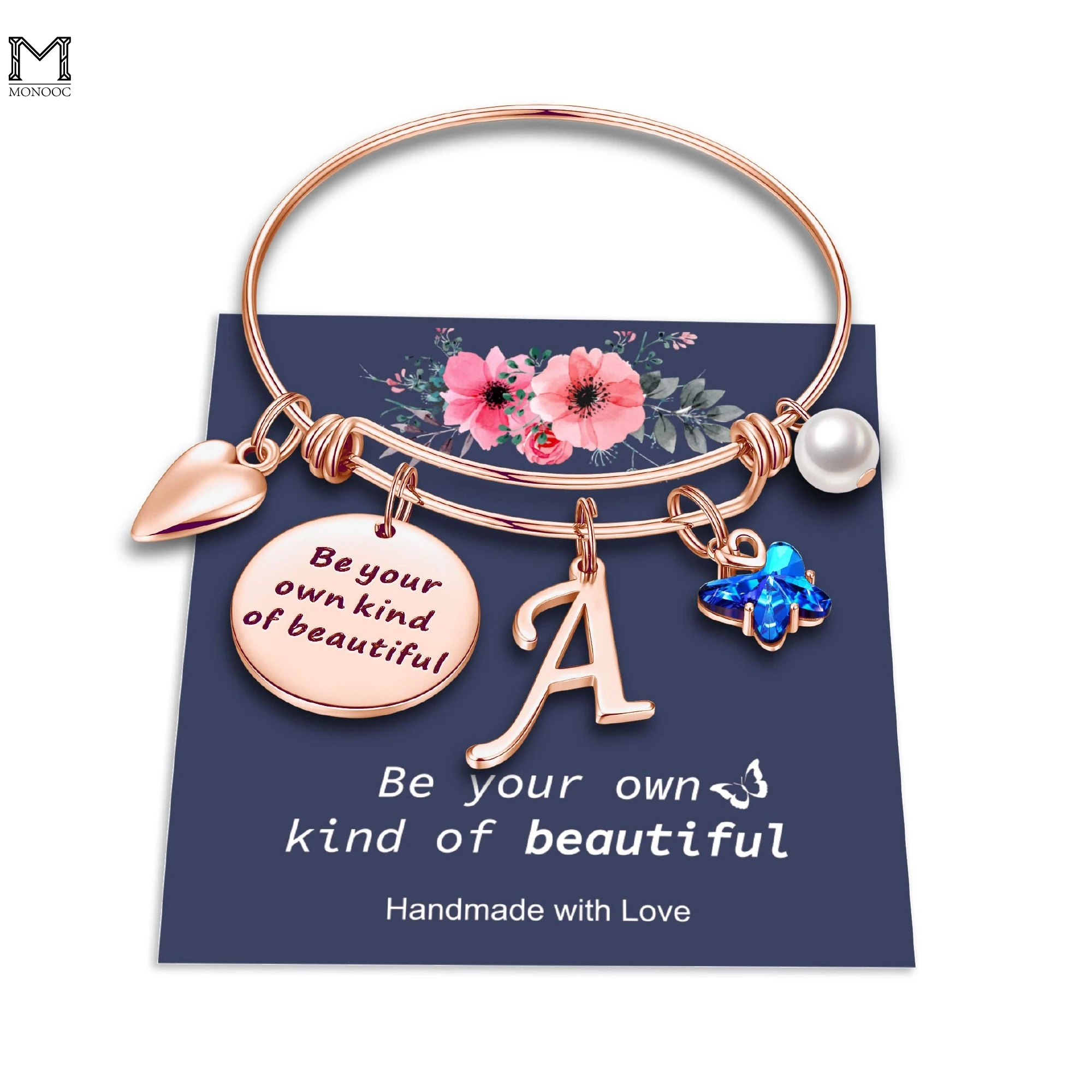 MONOOC Butterfly Charm Bracelets Beautifully Inspirational Bangle Rose Gold Bracelet Expandable 26 Letters Initial Jewelry Gifts
MONOOC Butterfly Charm Bracelets Beautifully Inspirational Bangle Rose Gold Bracelet Expandable 26 Letters Initial Jewelry Gifts