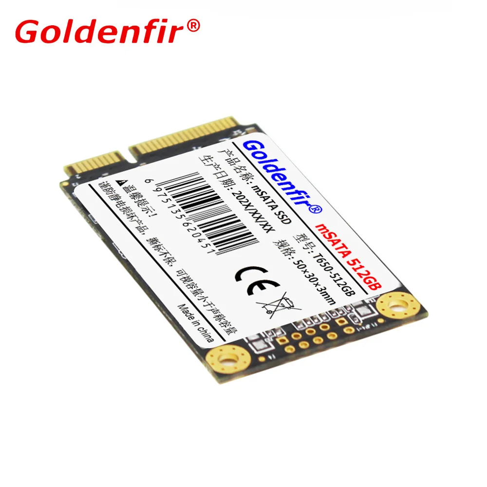 Goldenfir Msata SSD 512 ГБ ТБ мини Sata Внутренний твердотельный накопитель SATA3.0 диск для
