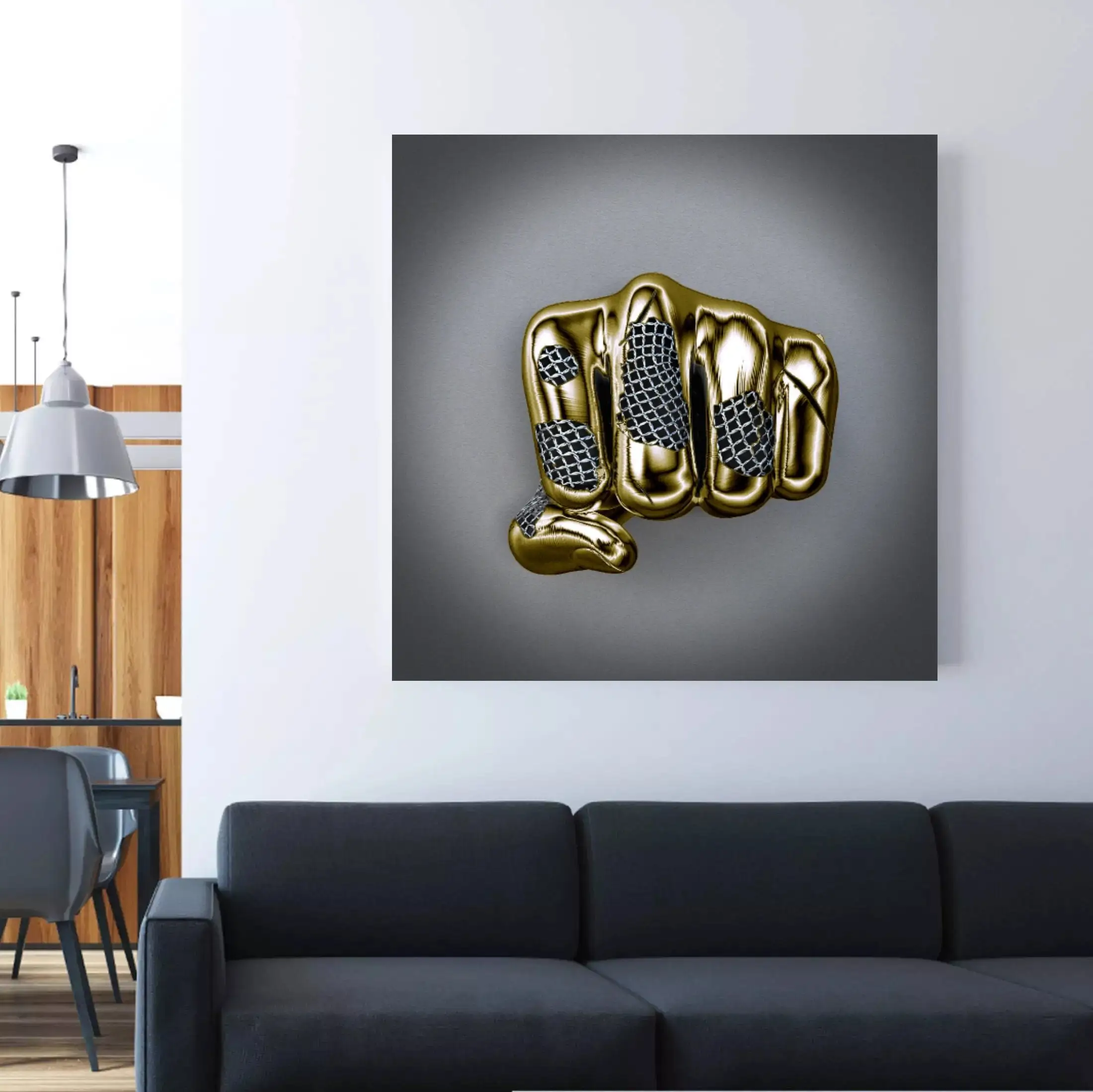 Metal Sculpture Style Gold and Silver Fist Posters Print on Canvas Wall Art Decorative Painting for Living Room Home Decor
Metal Sculpture Style Gold and Silver Fist Posters Print on Canvas Wall Art Decorative Painting for Living Room Home Decor