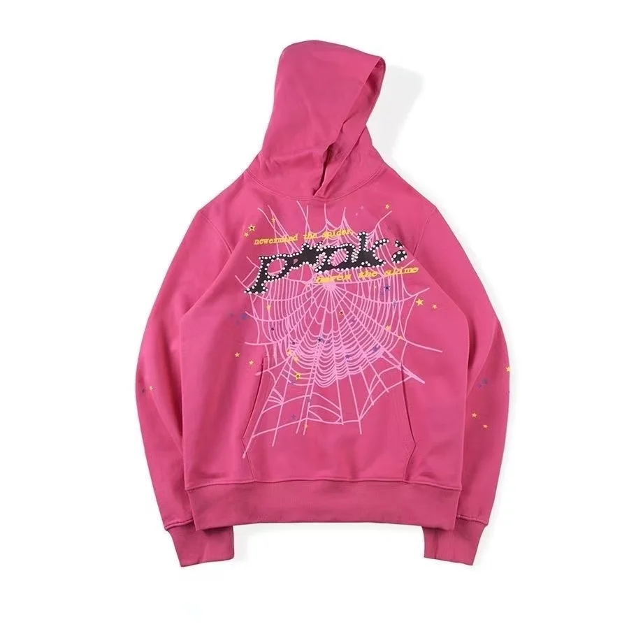 

Hip hop web puff print sp5der 555555 women's hoodie 1:1 high quality young bandit angel spider sweatshirts heavy pullover fabric