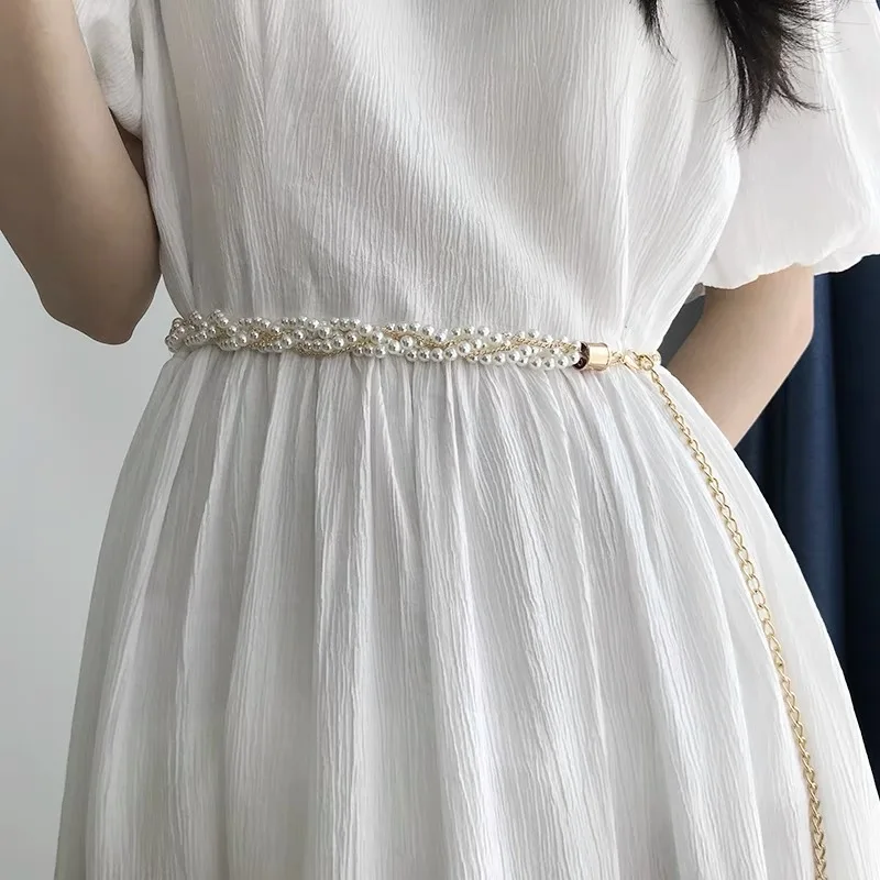 Knitted Pearl Chain Belts Gold Metal Belts For Women Korean Style Simple Chains Knitted Belts Decorative Skirt Sweaters
Knitted Pearl Chain Belts Gold Metal Belts For Women Korean Style Simple Chains Knitted Belts Decorative Skirt Sweaters