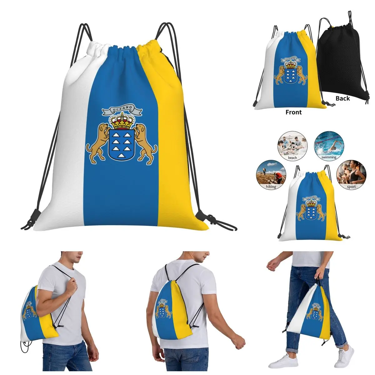 Backpack Graphic Drawstring Bags Gym Bag Flag Of The Canary Islands Creative Knapsack
Backpack Graphic Drawstring Bags Gym Bag Flag Of The Canary Islands Creative Knapsack