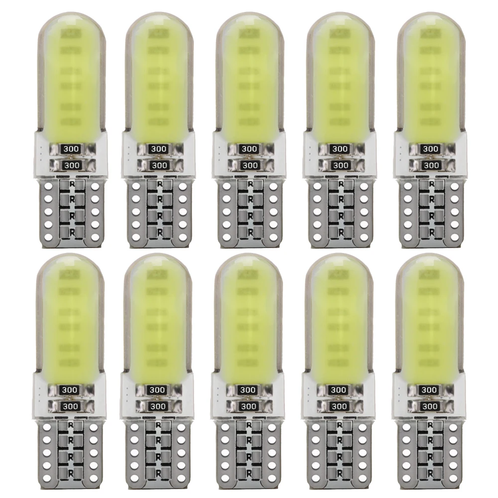 10pcs Silicone COB 12V T10 W5W 168 194 Led Auto Interior Bulb White Led Car Side Wedge Light Bulbs License Lamp White 6000K
10pcs Silicone COB 12V T10 W5W 168 194 Led Auto Interior Bulb White Led Car Side Wedge Light Bulbs License Lamp White 6000K