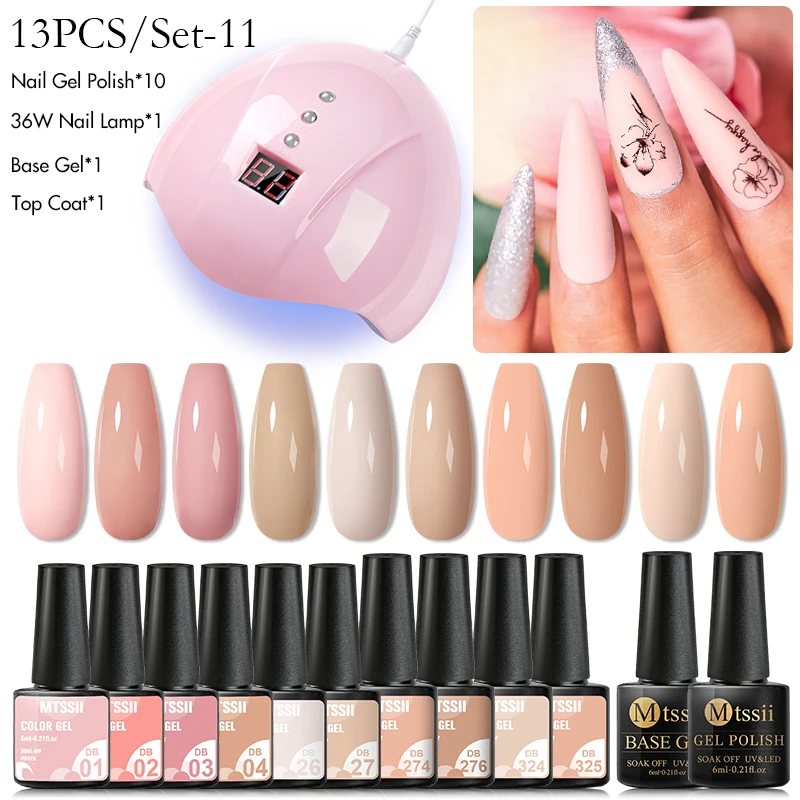 Mtssii 13/16PCS Nail Polish Set With UV Lamp Nude Gel Semi Permanent Hybrid Varnishes Base Top Coat Soak Off UV LED Nail Art Gel
Mtssii 13/16PCS Nail Polish Set With UV Lamp Nude Gel Semi Permanent Hybrid Varnishes Base Top Coat Soak Off UV LED Nail Art Gel