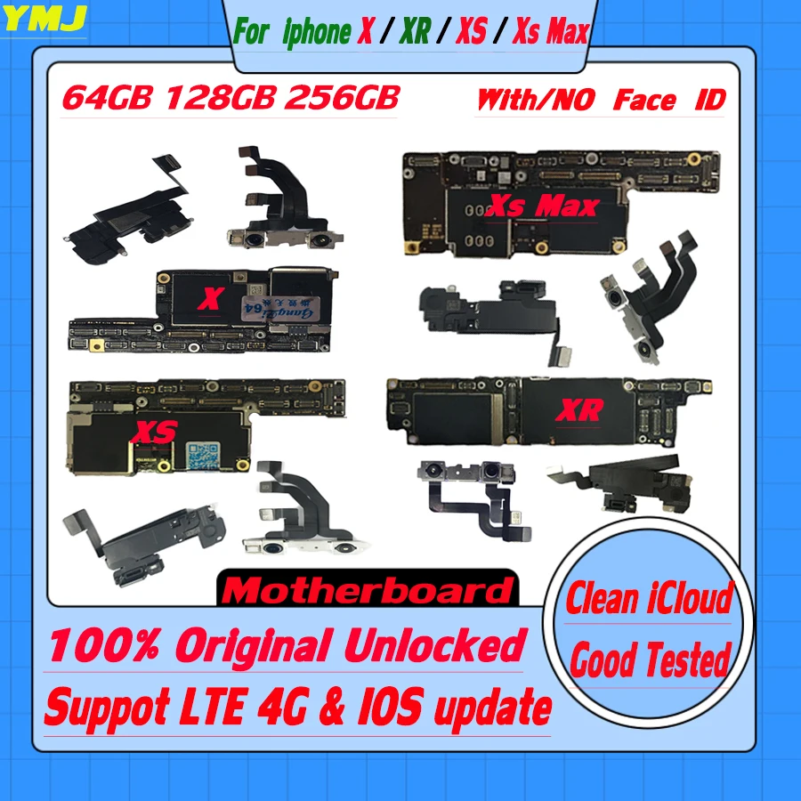 Clean ICloud Mainboard For iphone X XR XS MAX Motherboard Support Update<E 4G Logic Board Original Unlocked Plate Good Working
Clean ICloud Mainboard For iphone X XR XS MAX Motherboard Support Update<E 4G Logic Board Original Unlocked Plate Good Working