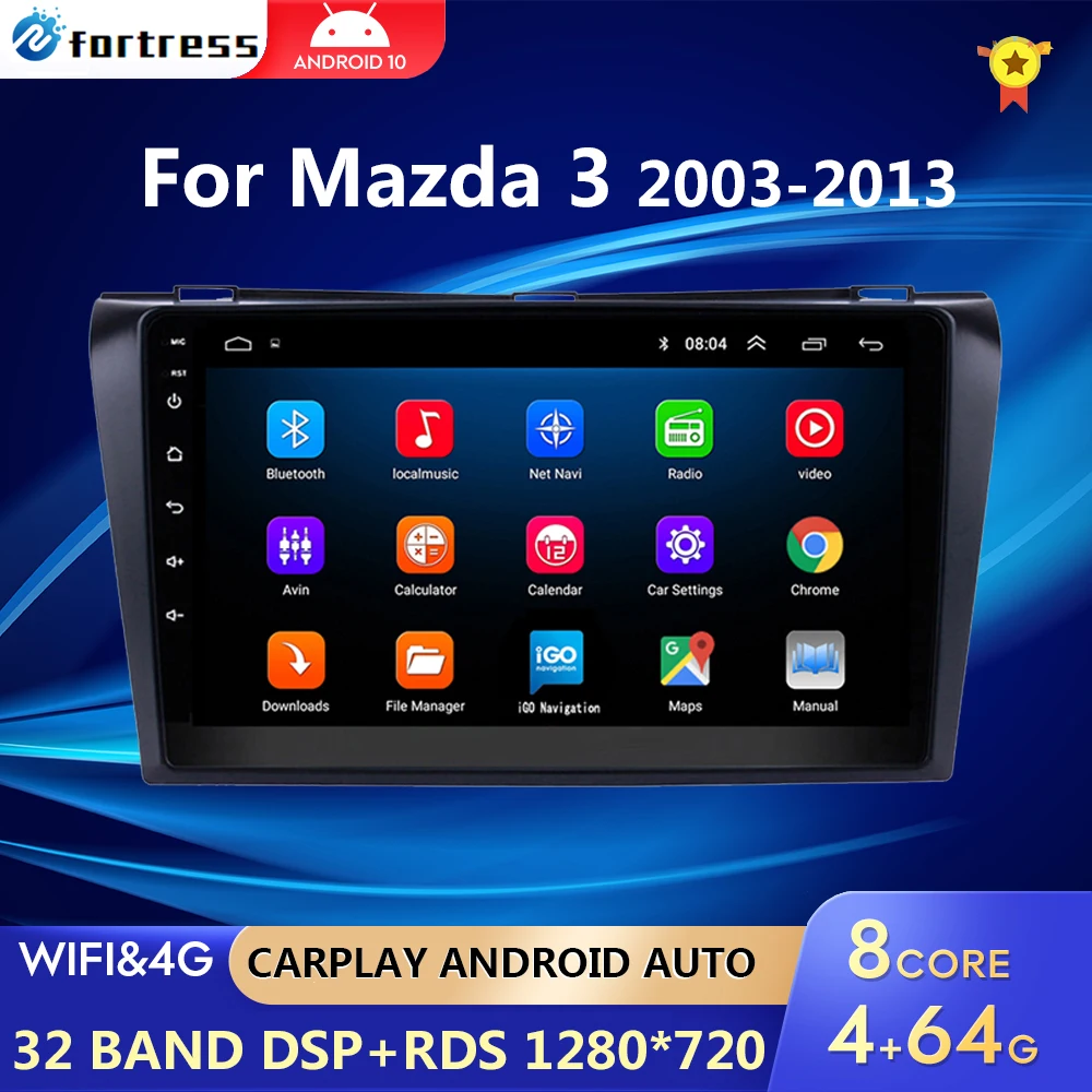 Для Mazda 3 2004-2013 maxx axela android 10 автомобильный DVD GPS Радио стерео 4G 64G WIFI бесплатная карта