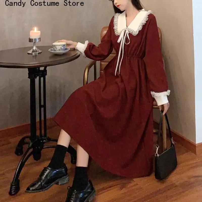 Long Sleeve Dress Preppy Style Spring Autumn Vintage Dress Women Black Sweet Lace Peter Pan Collar French Elegant
Long Sleeve Dress Preppy Style Spring Autumn Vintage Dress Women Black Sweet Lace Peter Pan Collar French Elegant