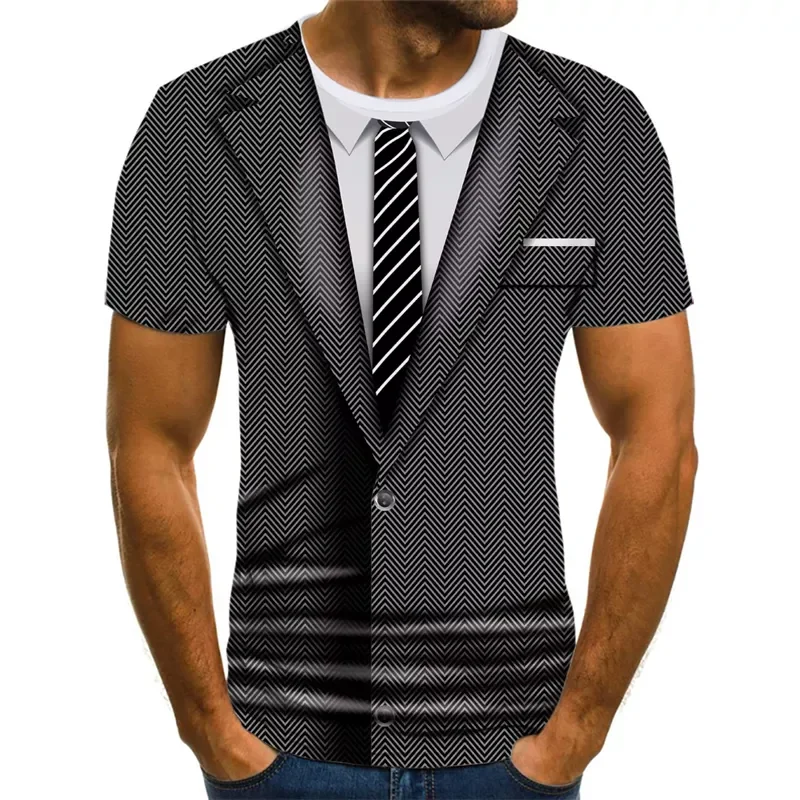 Summer 3D Printed Suit Fake Pattern T-shirt Fashion Trend Funny Sweatshirt Boy Personalized Casual Shirt
Summer 3D Printed Suit Fake Pattern T-shirt Fashion Trend Funny Sweatshirt Boy Personalized Casual Shirt