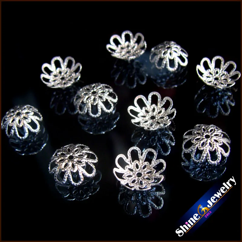 New 400/800 PCS / lot 10mm Bead Caps Silver plated Cones Hollow Flower Filigree Metal Charms Findings for DIY Jewelry Making
New 400/800 PCS / lot 10mm Bead Caps Silver plated Cones Hollow Flower Filigree Metal Charms Findings for DIY Jewelry Making