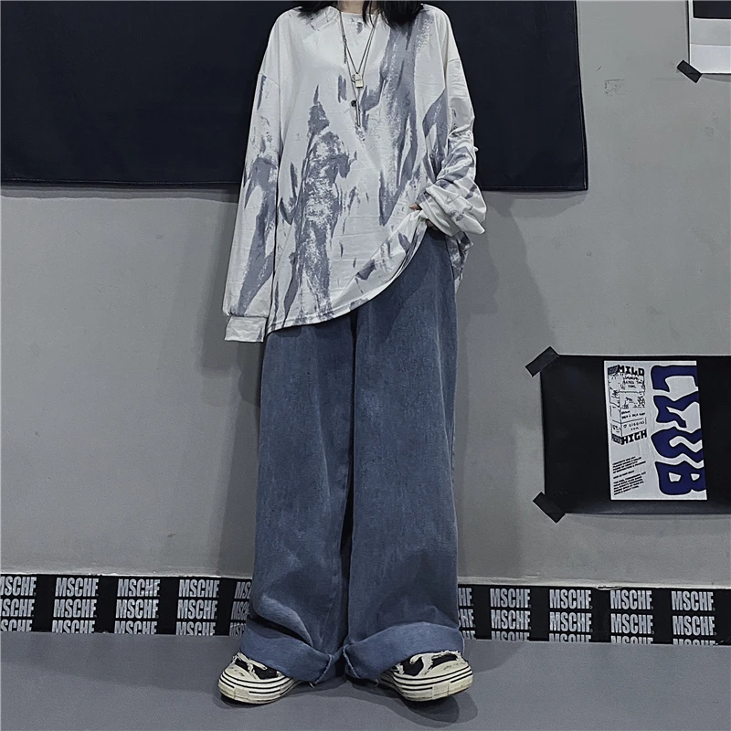 High Street Vintage Simple Casual Straight Mopping Jeans Hip Hop Women Casual Loose Wide Leg Tie Rope Elastic Waist Solid Pants
High Street Vintage Simple Casual Straight Mopping Jeans Hip Hop Women Casual Loose Wide Leg Tie Rope Elastic Waist Solid Pants