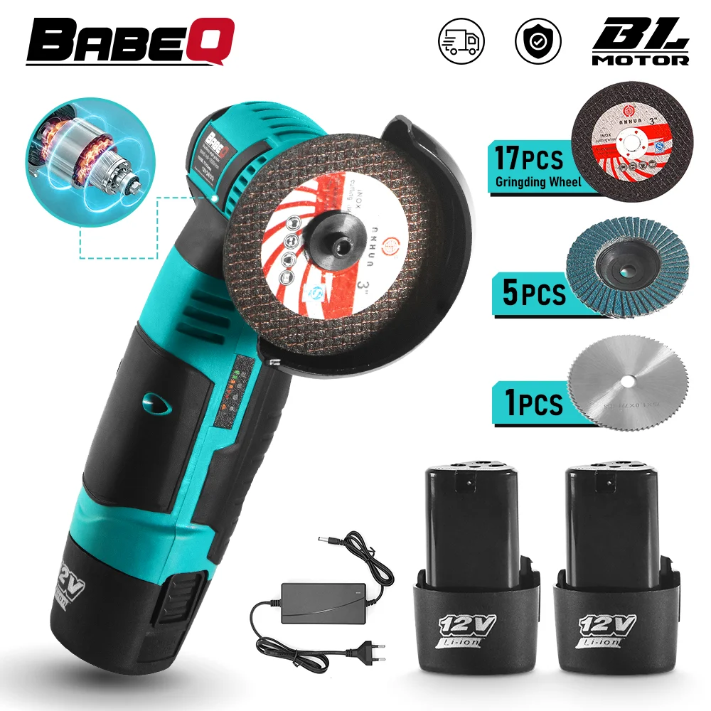 12V Brushless Angle Grinder 2PCS Lithium Battery 500W 19500Rpm Cordless Mini Polishing Machine Diamond Cutting Grinder
12V Brushless Angle Grinder 2PCS Lithium Battery 500W 19500Rpm Cordless Mini Polishing Machine Diamond Cutting Grinder