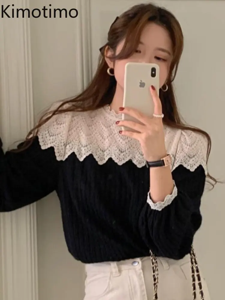 Женские топы Kimotimo с французским кружевом, весенние темпераментные рубашки с длинным рукавом, модная Элегантная универсальная блузка с круг... 
Женские топы Kimotimo с французским кружевом, весенние темпераментные рубашки с длинным рукавом, модная Элегантная универсальная блузка с круг...