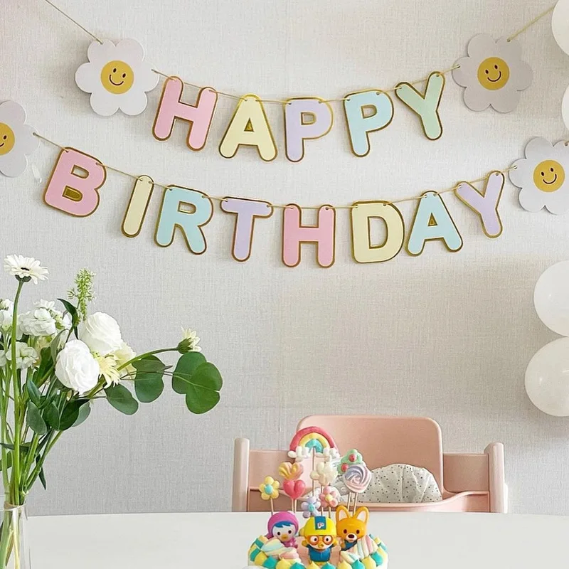 Happy Birthday Decoration Daisy Flag Bunting Garland Balloon Decoration Birthday Girl First Birthday Girl Party Accessories
Happy Birthday Decoration Daisy Flag Bunting Garland Balloon Decoration Birthday Girl First Birthday Girl Party Accessories