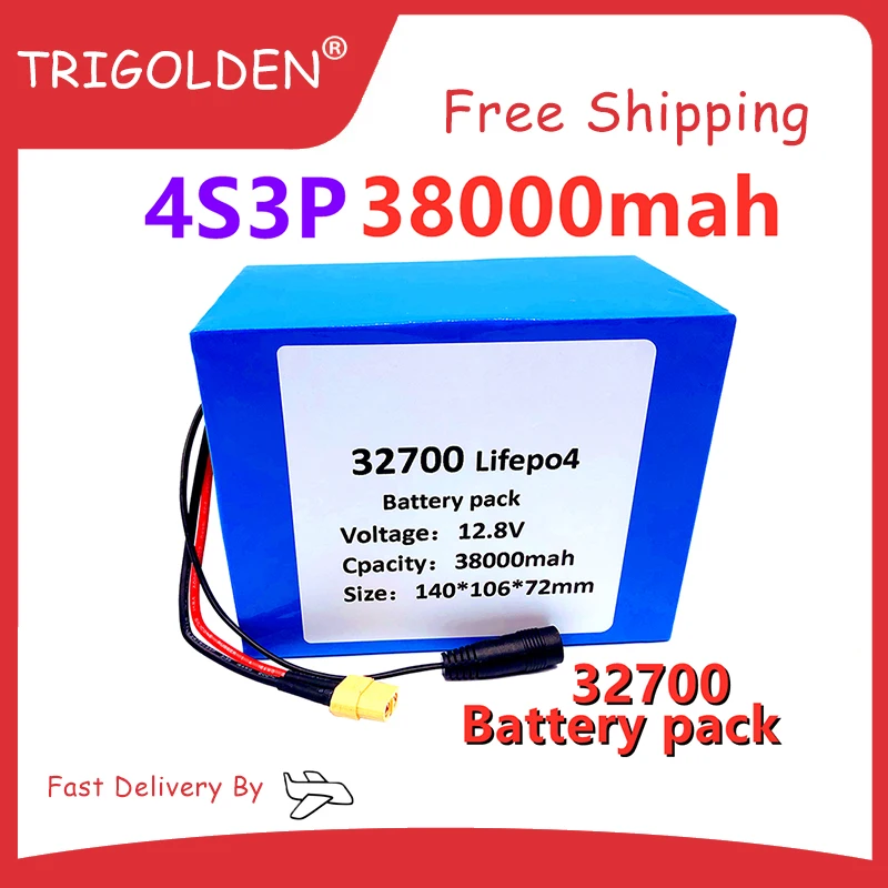 Rechargeable Battery 32700 Lifepo4 4S3P 12.8V38Ah 4S 40A 100A Balanced BMS for Electric Boat and Uninterrupted Power Supply 12V 
Rechargeable Battery 32700 Lifepo4 4S3P 12.8V38Ah 4S 40A 100A Balanced BMS for Electric Boat and Uninterrupted Power Supply 12V