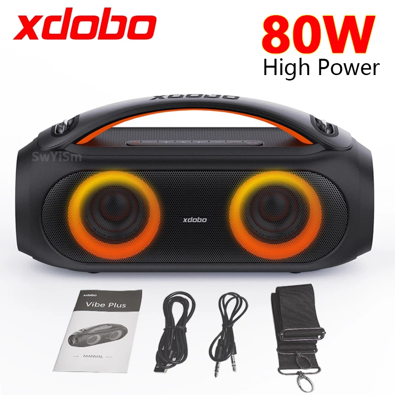 

XDOBO Vibe Plus 80W High Power Bluetooth Speaker Portable Waterproof Wireless Subwoofer 360 Stereo Surround TWS/AUX caixa de som