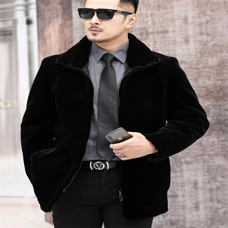 Осенняя кожаная куртка из искусственного меха норки, Мужская зимняя утепленная Шуба с отворотом, мужские свободные куртки, модные куртки B176
Осенняя кожаная куртка из искусственного меха норки, Мужская зимняя утепленная Шуба с отворотом, мужские свободные куртки, модные куртки B176