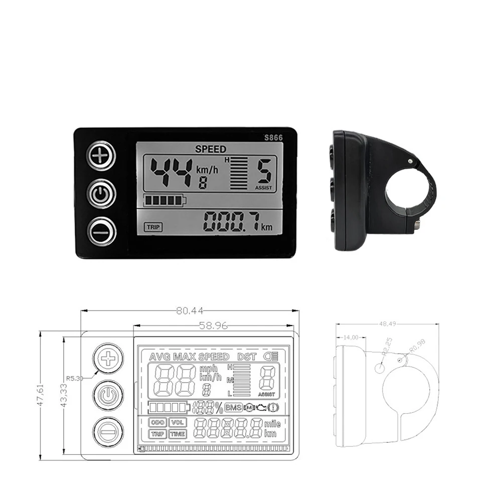 Electric Bike S866 24V/36V/48V SM/Waterproof LCD Display For E-bike Scooter SM/Waterproof Plug Ebike Cars Scooters Accessories
Electric Bike S866 24V/36V/48V SM/Waterproof LCD Display For E-bike Scooter SM/Waterproof Plug Ebike Cars Scooters Accessories