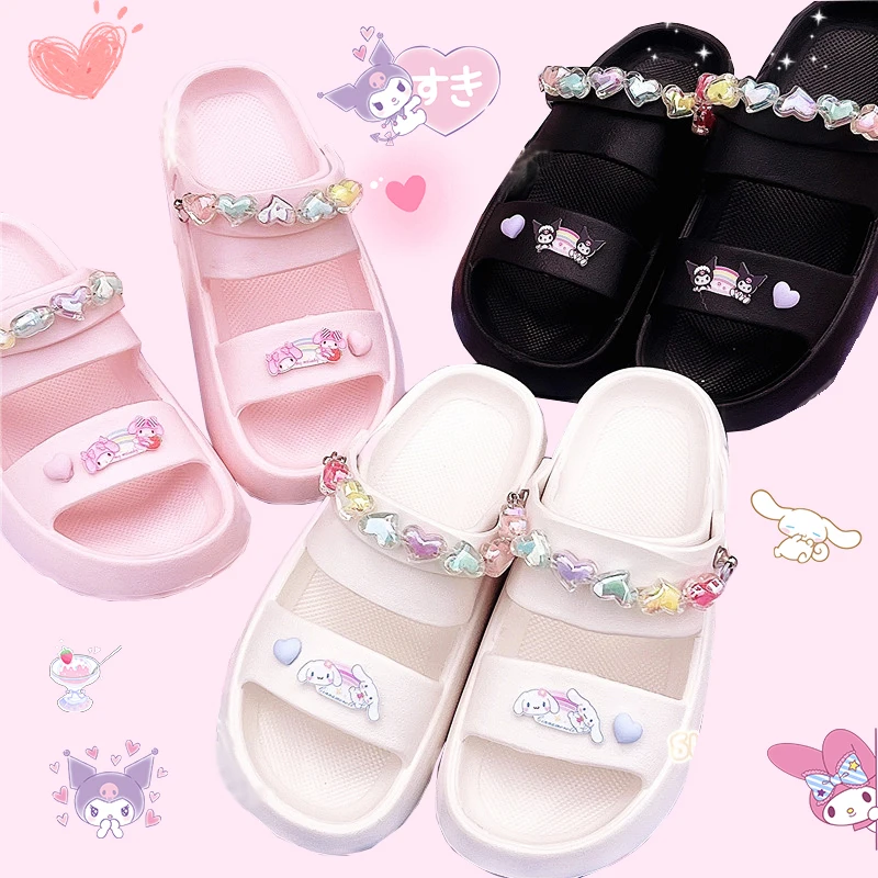 Сандалии Sanrioed летние кавайные аниме Kuromi Melody Cinnamoroll Симпатичные мягкие тапочки пляжные морские праздничные крутые милые подарки для девочек
Сандалии Sanrioed летние кавайные аниме Kuromi Melody Cinnamoroll Симпатичные мягкие тапочки пляжные морские праздничные крутые милые подарки для девочек