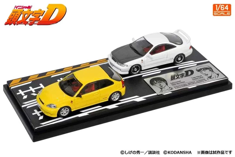 

Modeler's 1:64 Initial D 4th stage HONDA integra DC2 vs EK9 2Car Set Diorama Die-Cast Car Model Collection Miniature