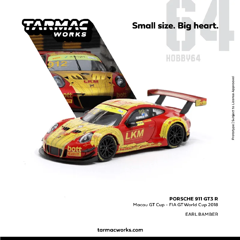 Tarmac Works TW1:64 Porsche 911 GT3R Macau Macau No. 912 2018 Car Model Collection Ornament Gift
Tarmac Works TW1:64 Porsche 911 GT3R Macau Macau No. 912 2018 Car Model Collection Ornament Gift