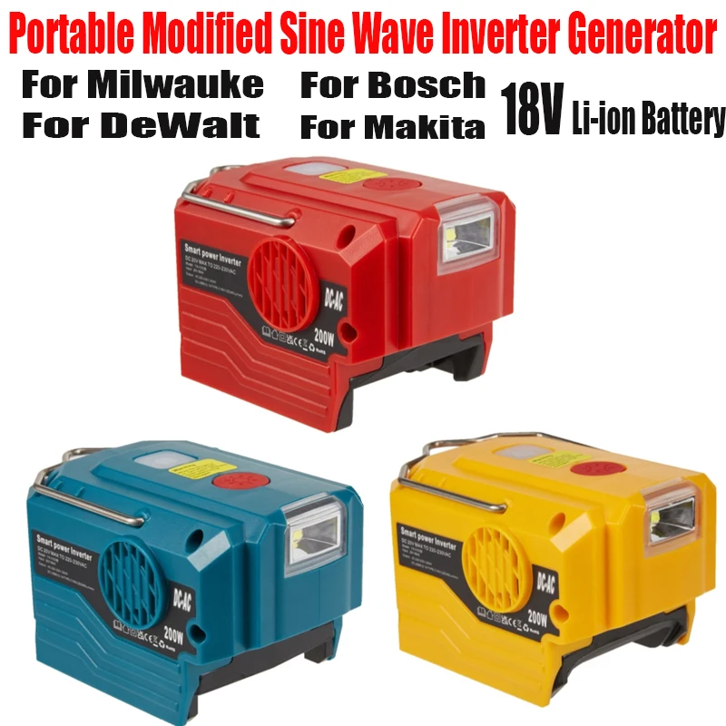 Инвертор мощности для Makita для DeWalt, для Bosch, для Makita 18 в, аккумулятор до 220 В переменного тока, модифицированный синусоидальный инвертор, генератор
Инвертор мощности для Makita для DeWalt, для Bosch, для Makita 18 в, аккумулятор до 220 В переменного тока, модифицированный синусоидальный инвертор, генератор