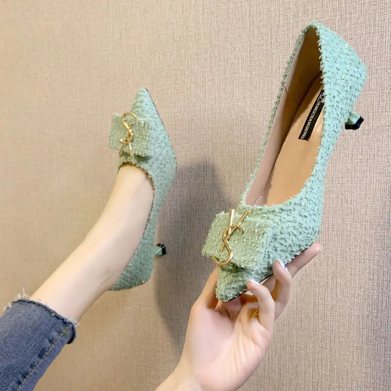 Spring New Network Red Wind Thin Heel Shallow Mouth Pointed Toe Single Shoes French Girls' High Heels Women's Shoes 
Spring New Network Red Wind Thin Heel Shallow Mouth Pointed Toe Single Shoes French Girls' High Heels Women's Shoes