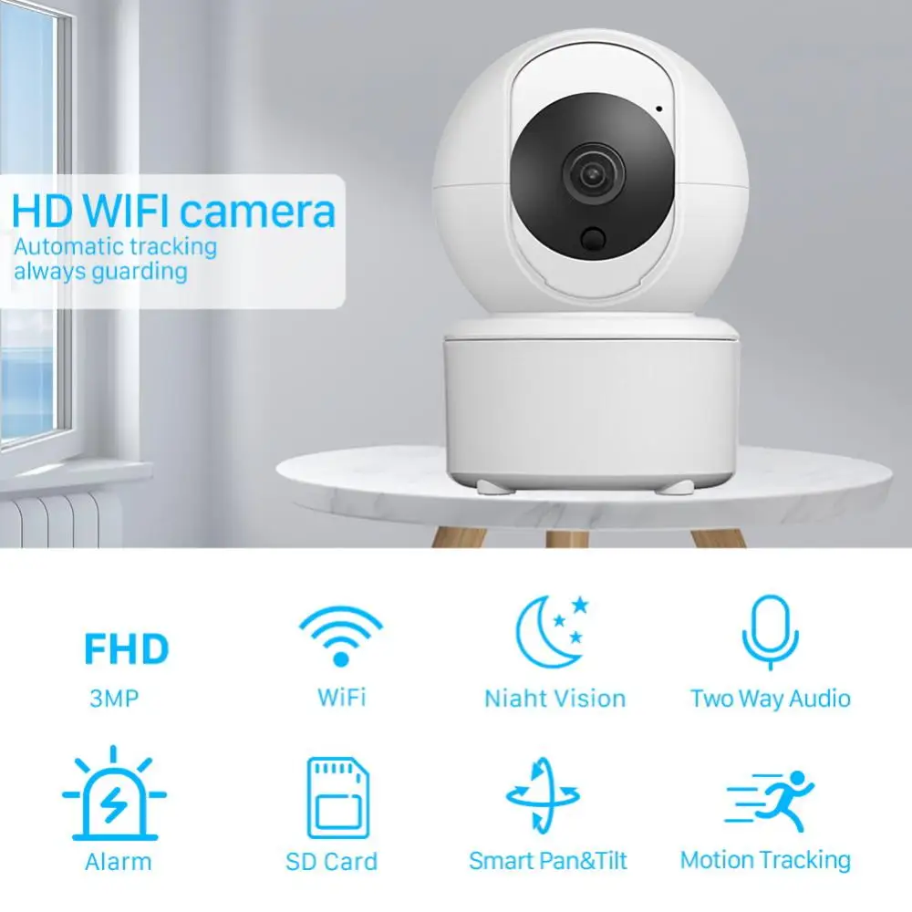 3MP IP Camera Security Camera 3MP WiFi Wireless CCTV Camera Surveillance Night Vision P2P Baby Monitor Pet WiFi Camera ICSee
3MP IP Camera Security Camera 3MP WiFi Wireless CCTV Camera Surveillance Night Vision P2P Baby Monitor Pet WiFi Camera ICSee
